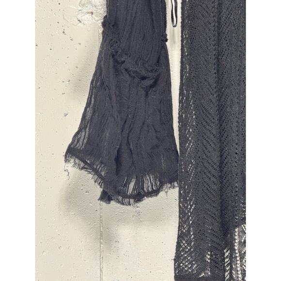 Free People Black Lace/Mesh/Beaded Long Sleeve Tunic/Mini Dress Size XS NWOT - Picture 4 of 5